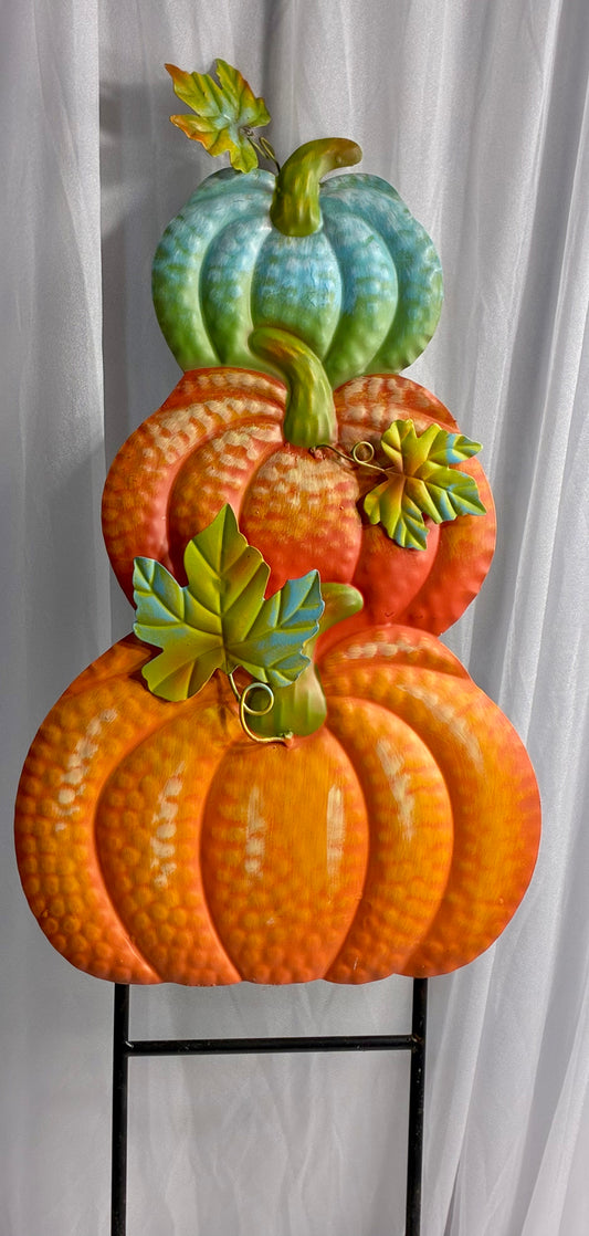 Metal Pumpkin Yard Stake