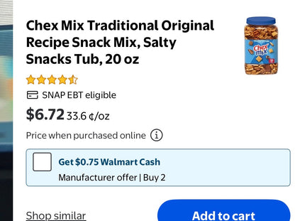 Chex Mix Traditional Original Recipe Snack Mix,  20 oz