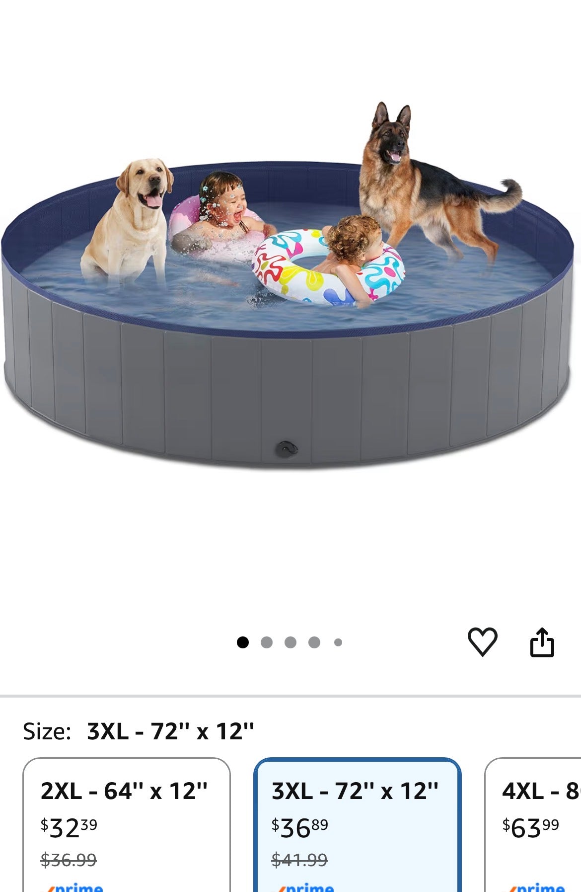 Niubya Foldable Dog Pool 72 x 12
