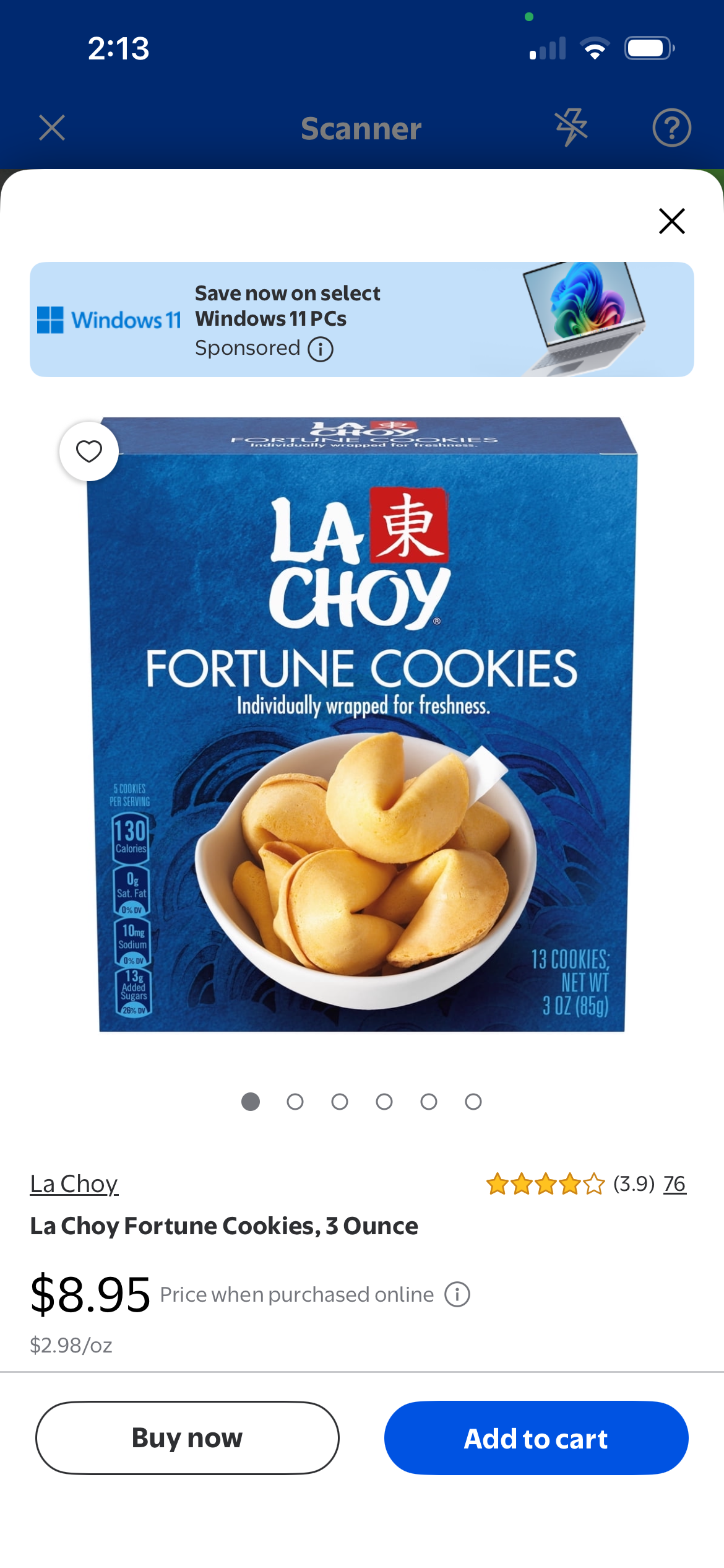 La Choy Fortune Cookies box of 13