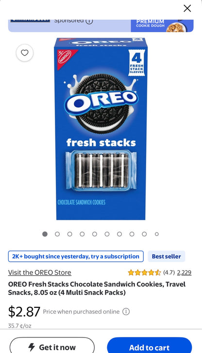 OREO Fresh Stacks Chocolate Sandwich Cookies