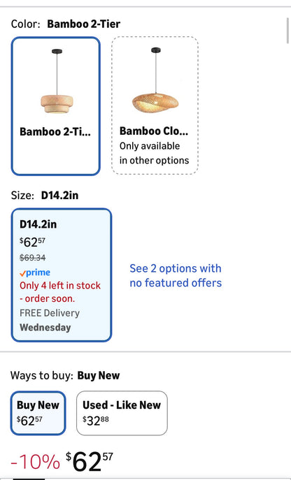 Bamboo Light Fixture