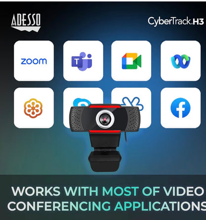 ADESSO CyberTrack H3 Webcam 1.3 Megapixel 30 fVideo   Microphone for PC & Laptop,
