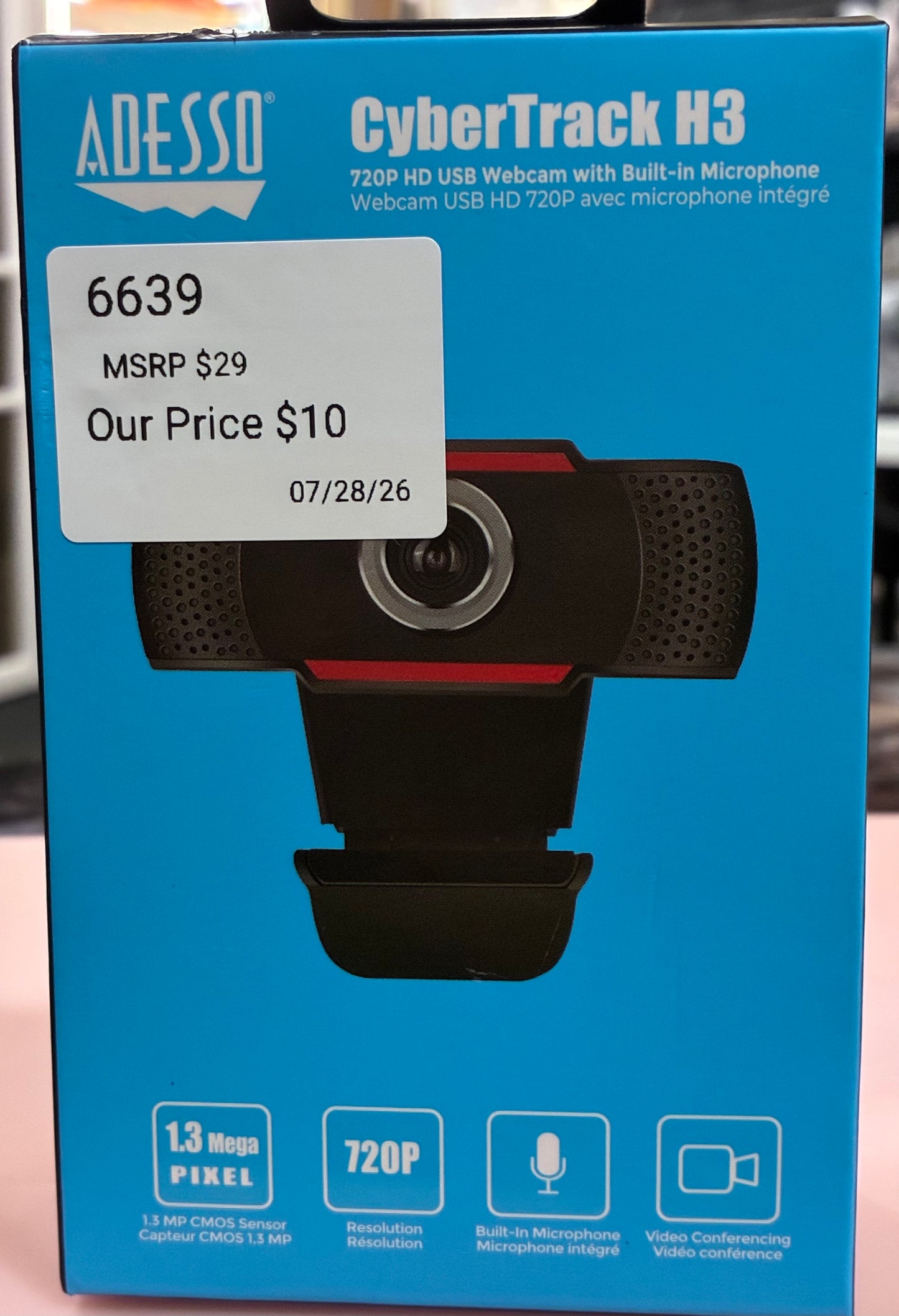 ADESSO CyberTrack H3 Webcam 1.3 Megapixel 30 fVideo   Microphone for PC & Laptop,