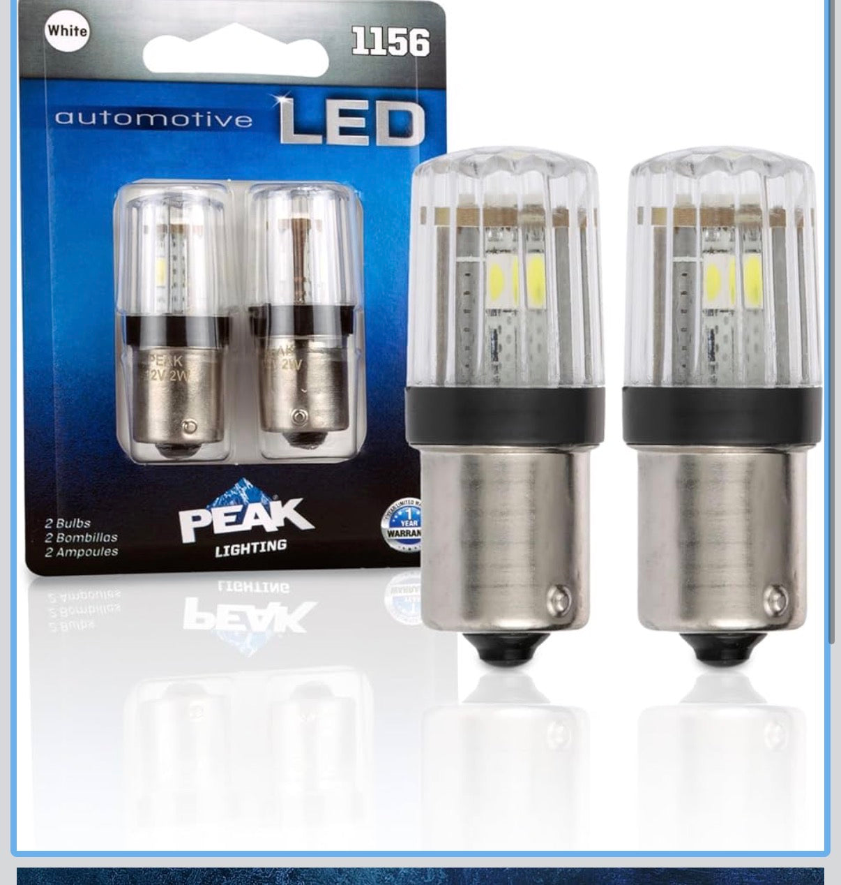 PEAK 1156LED-2BPP BRIGHT WHITE LED BULBS FOR TURN SIGNALS