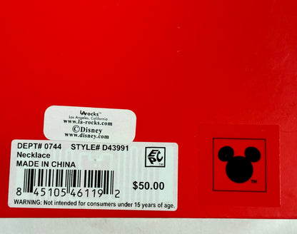 Disney LA Rocks Mouse Icon Necklace-Fine silver plated