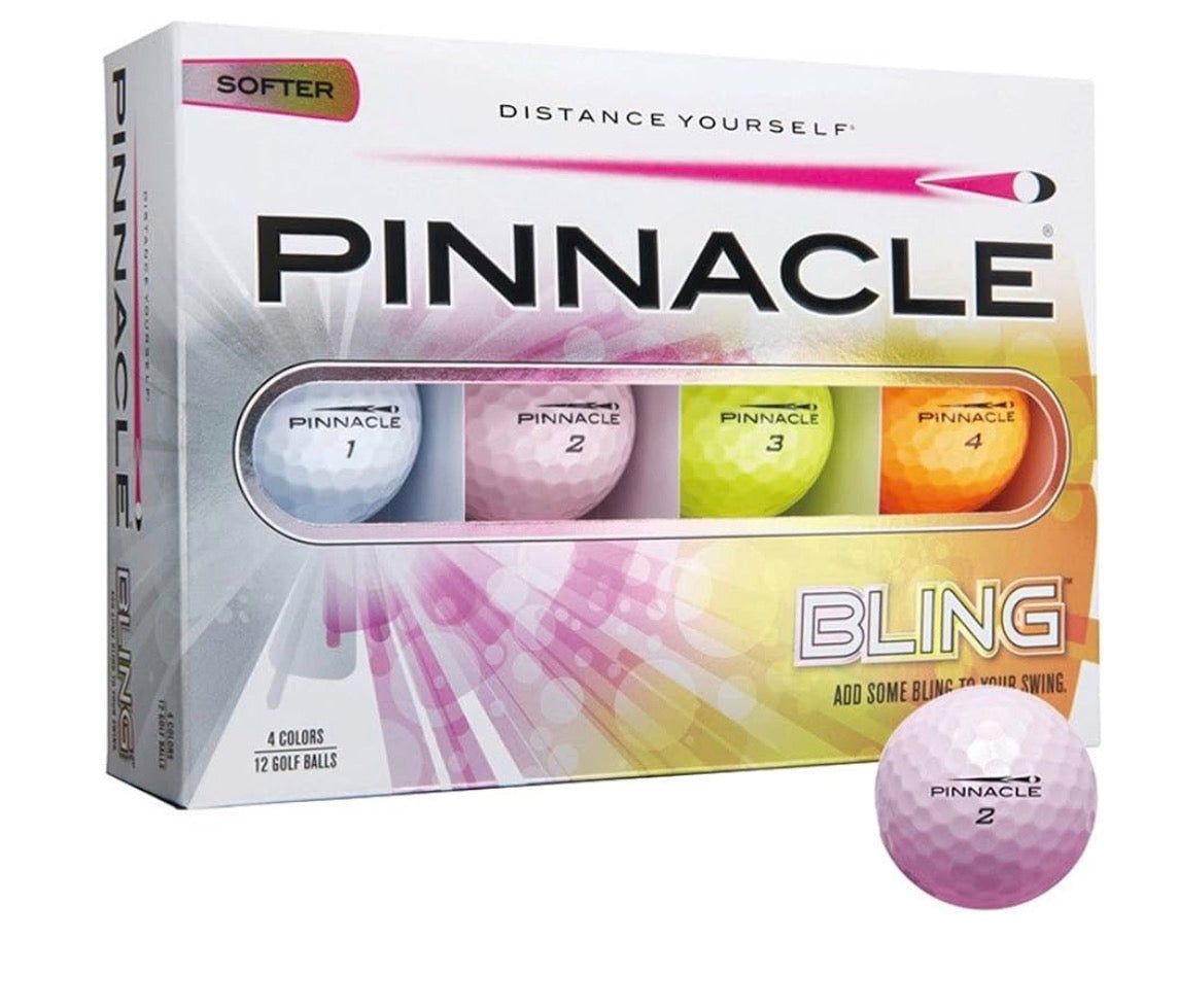 Pinnacle Bling Golf Balls  in  High Optix colours.