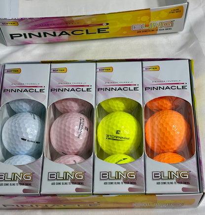 Pinnacle Bling Golf Balls  in  High Optix colours.