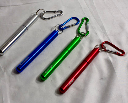 Reusable Collapsible Straw with Case & Brush