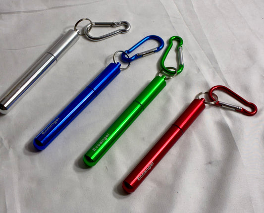 Reusable Collapsible Straw with Case & Brush