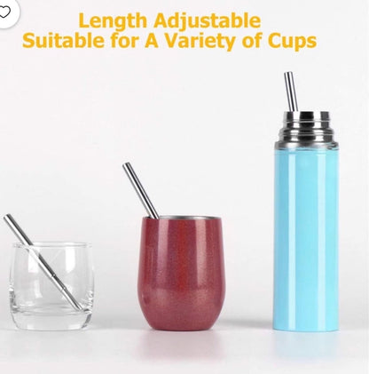 Reusable Collapsible Straw with Case & Brush