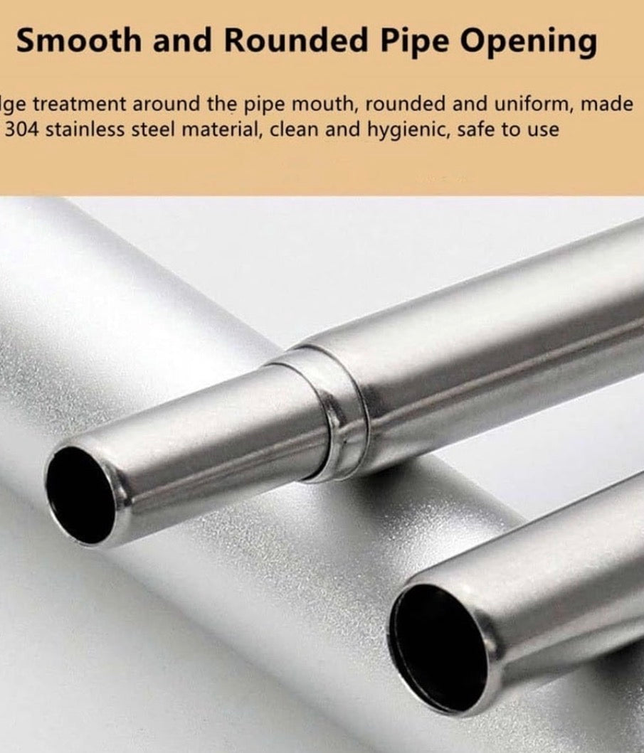 Reusable Collapsible Straw with Case & Brush