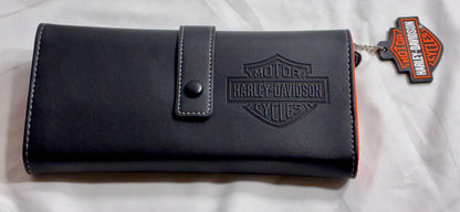 Harley-Davidson Embossed Leather Travel Tri-fold