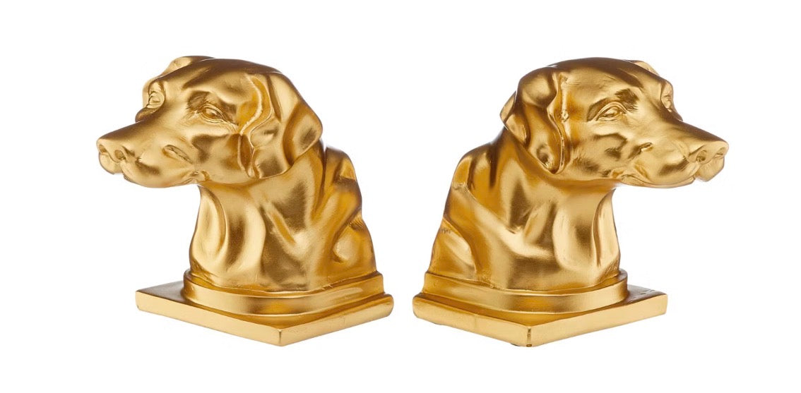 Holly Williams Dog Bust Book Ends,