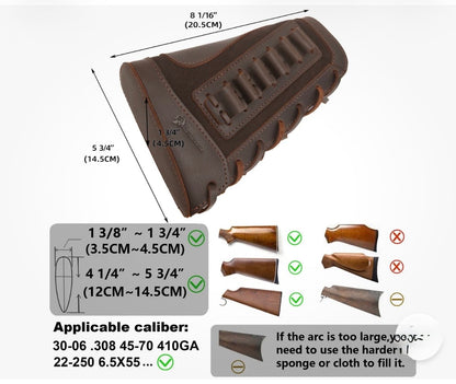 Waynes Dog -Leather Rifle Gun Cheek Rest Pad