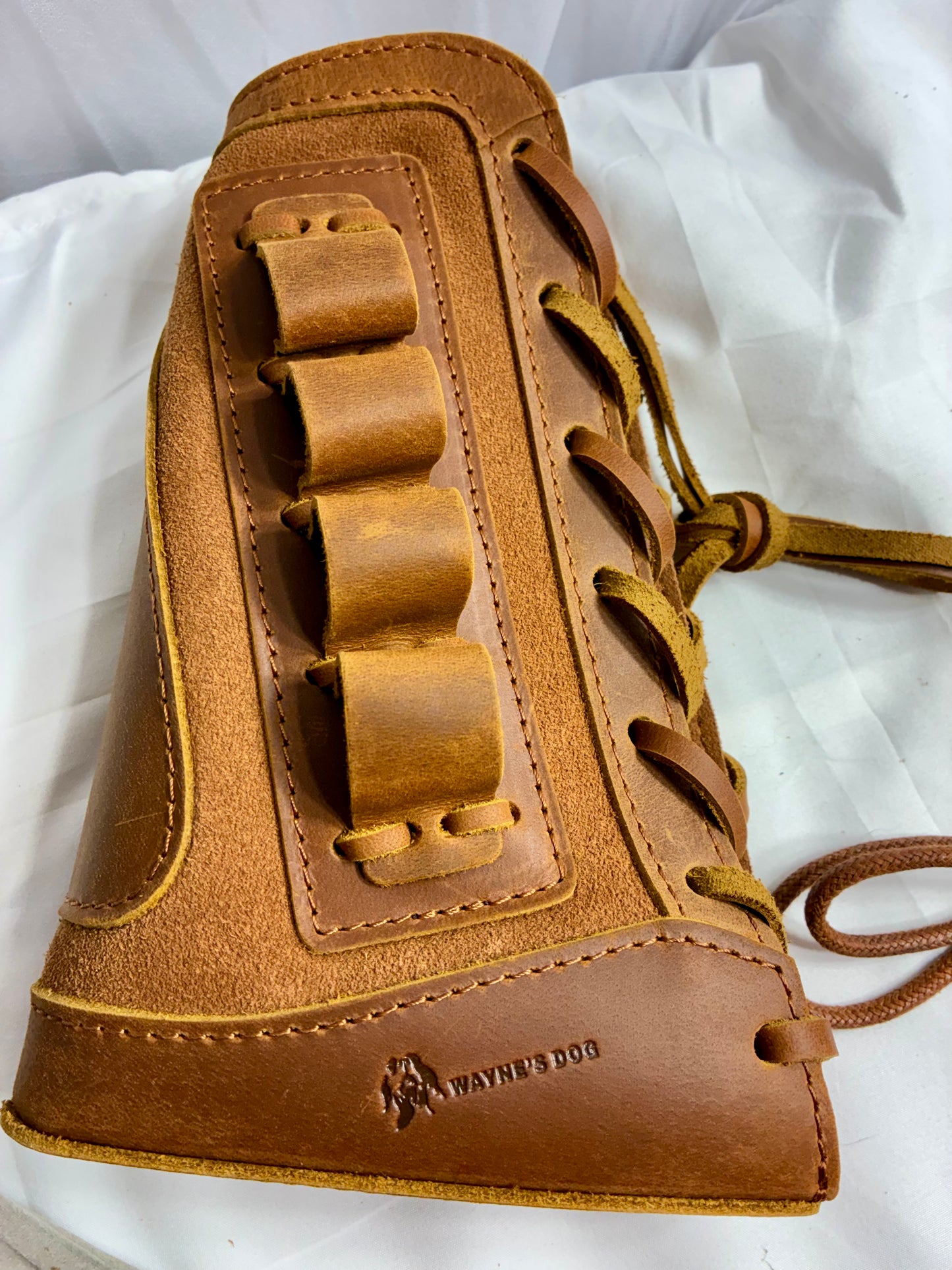 Waynes Dog -Leather Rifle Gun Cheek Rest Pad