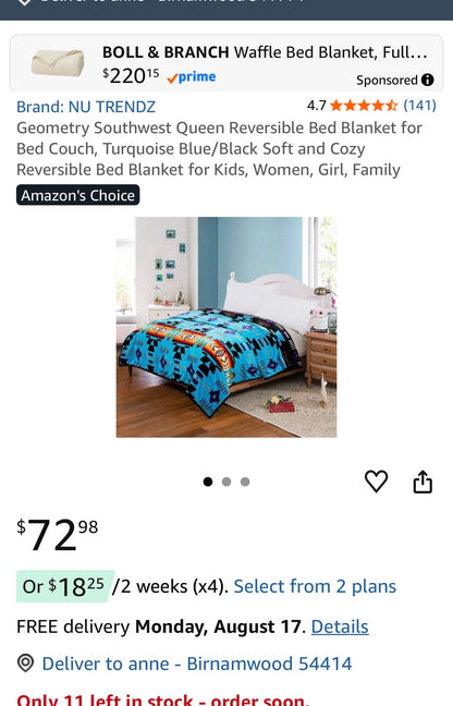 Silk Touch  Southwest Queen  Bed Blanket
