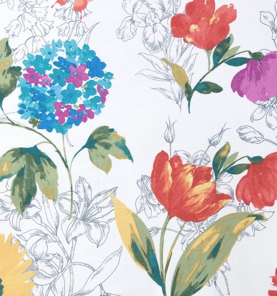 The Pioneer Woman Blooming Bouquet Floral Embroidered Cotton-Rich Shower Curtain,