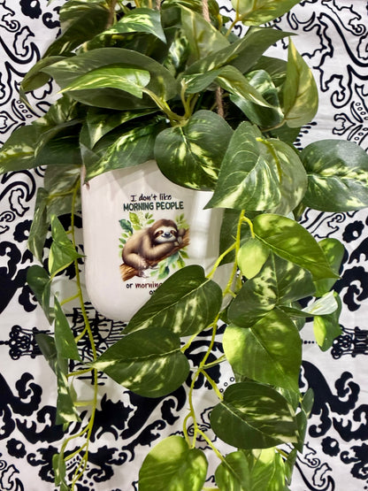 Hanging Fake Plant/ Glass with Sass