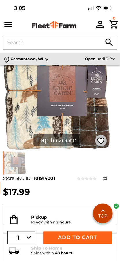 Lodge Cabin Reversible Plush Throw
