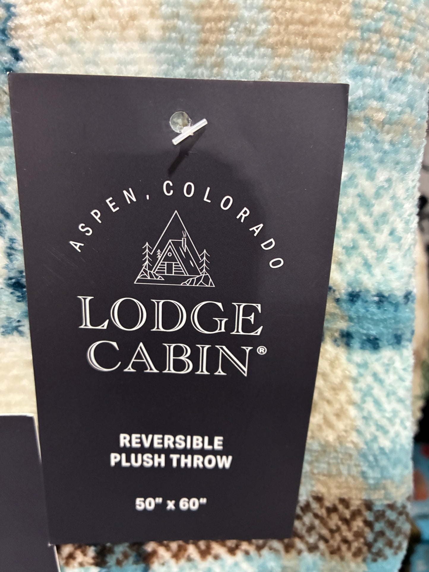 Lodge Cabin Reversible Plush Throw