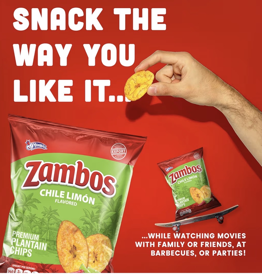Zambos Chile Limón Plantain Chips Box 18