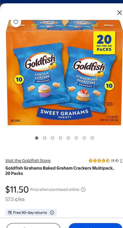 Goldfish Grahams Baked Graham Crackers Multipack, 20 Packs