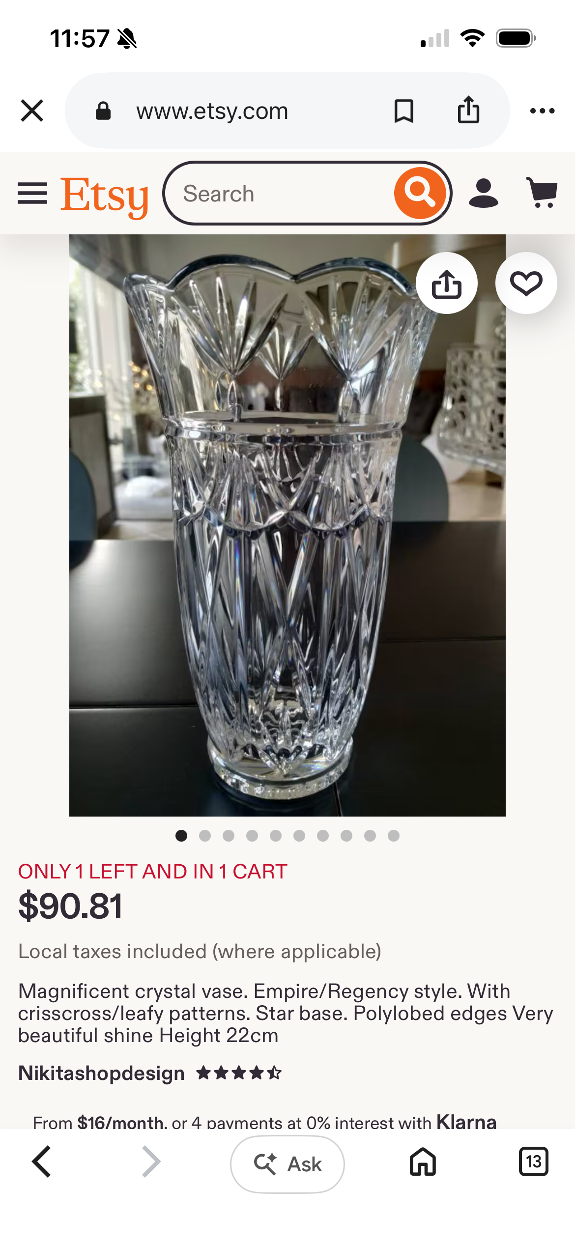Cristal d'Arques-Durand "Joanna" 24% lead crystal