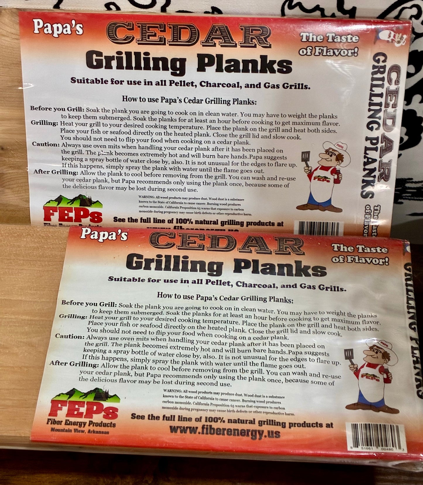 Papa's Cedar Grilling Planks 2 pk