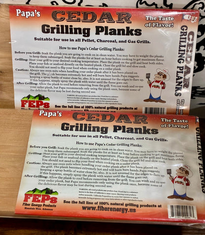 Papa's Cedar Grilling Planks 2 pk