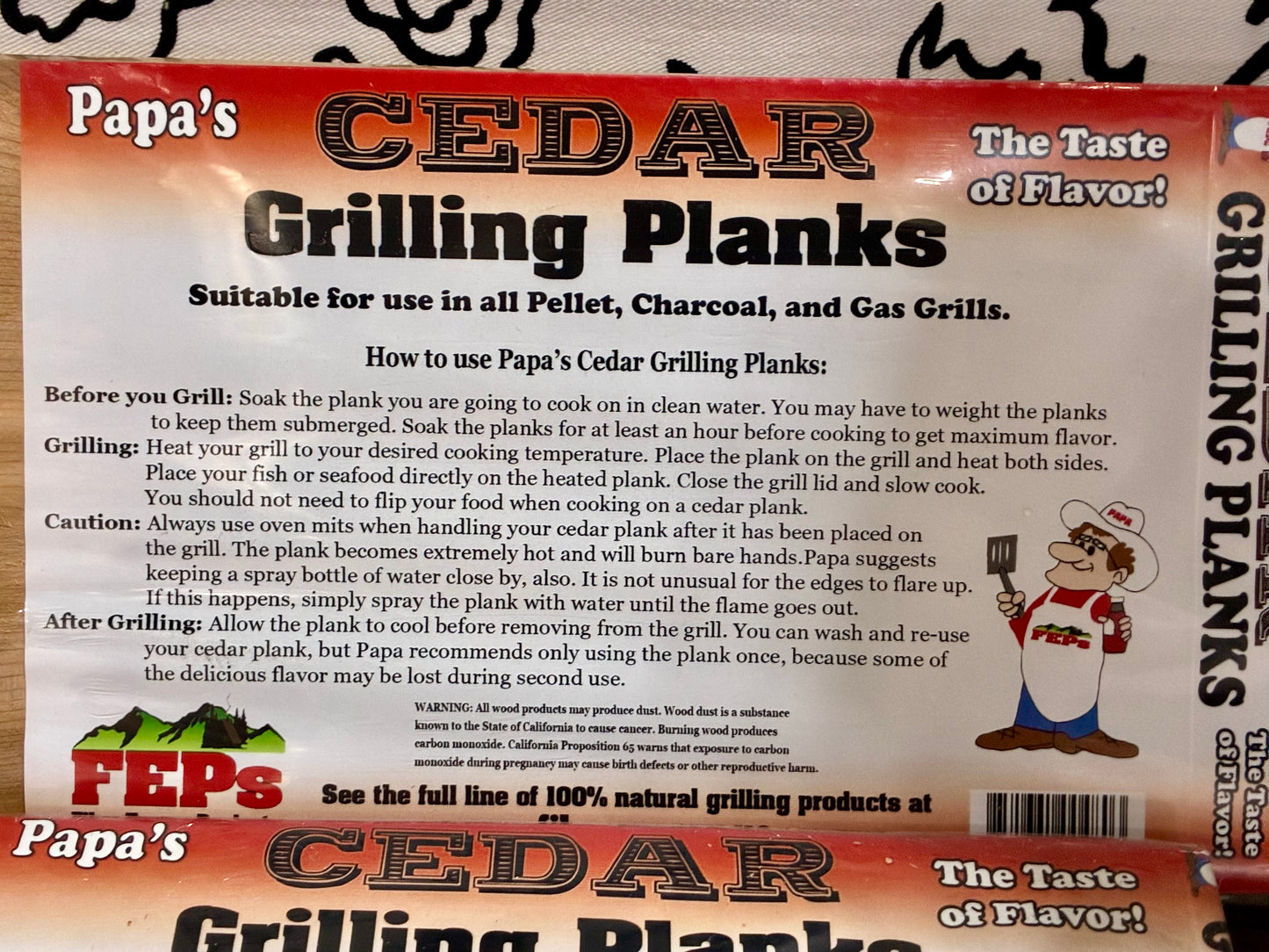 Papa's Cedar Grilling Planks 2 pk