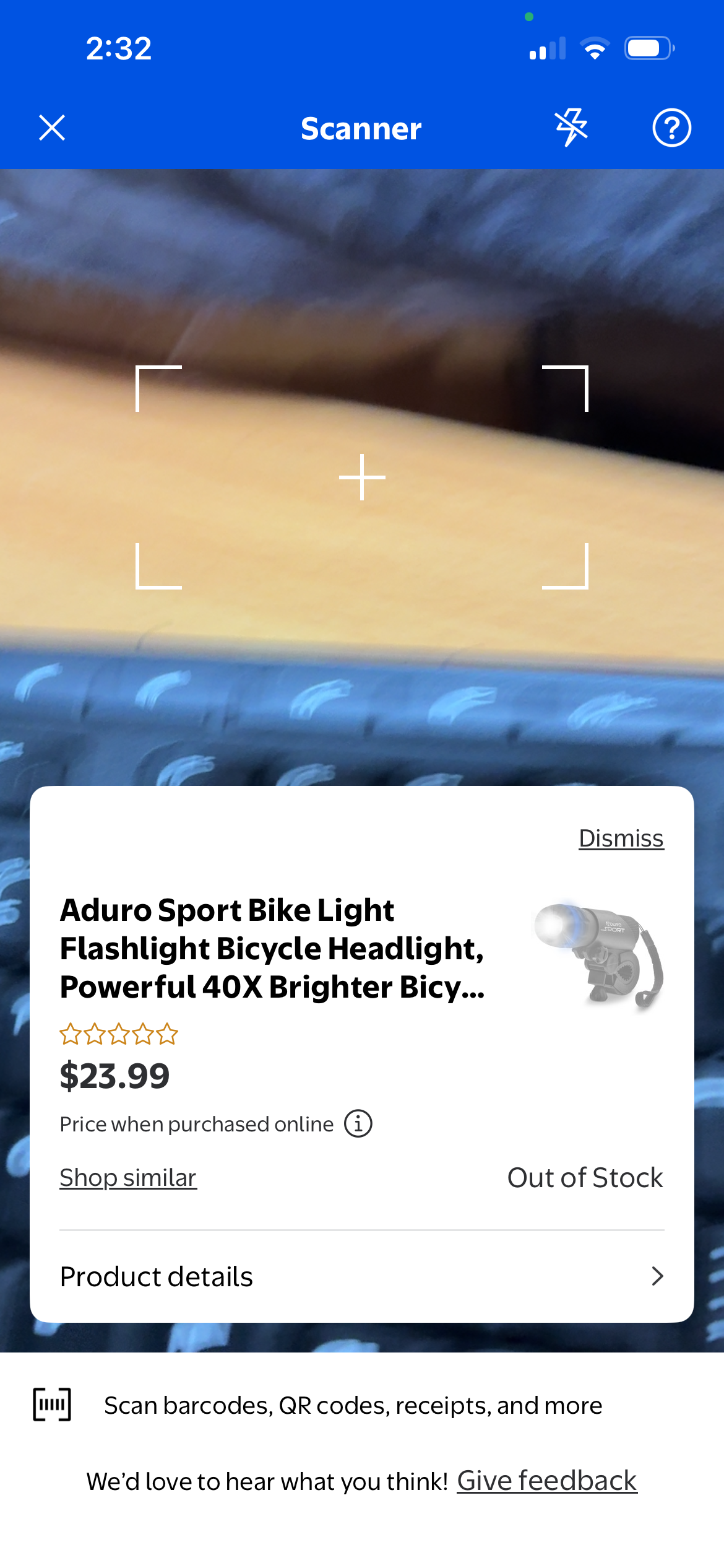 Aduro Sport Bike Light Flashlight Bicycle Headlight,