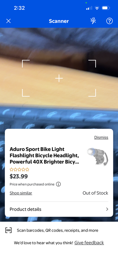 Aduro Sport Bike Light Flashlight Bicycle Headlight,