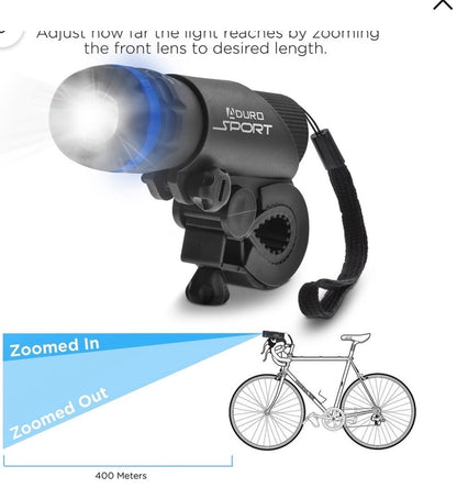 Aduro Sport Bike Light Flashlight Bicycle Headlight,