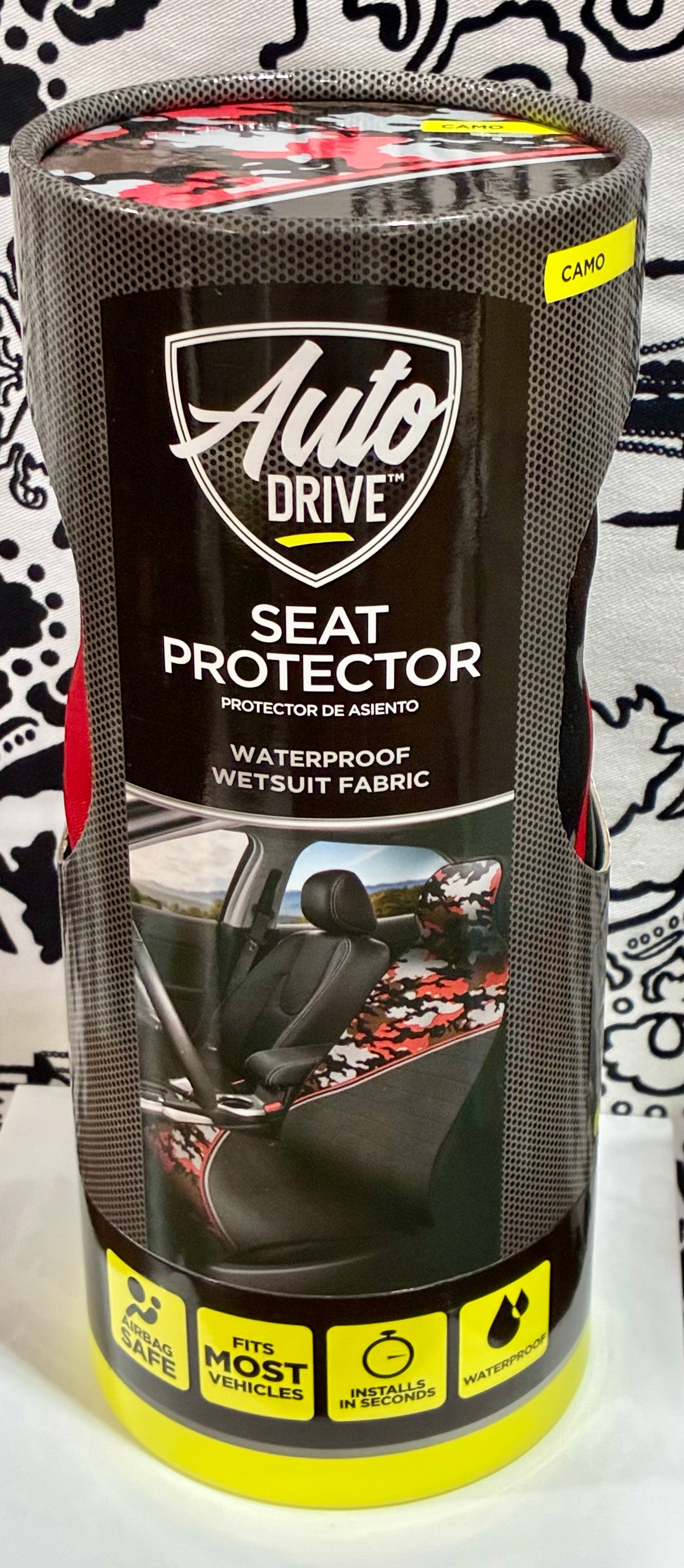 Auto Drive Seat Protector Camo Red