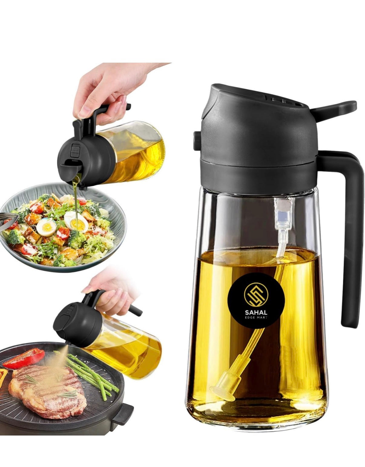 Sprayable and Pourable Oil Bottle