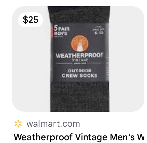 Weatherproof Vintage Men's Outdoor Wool Blend Crew Socks, 5 Pairs