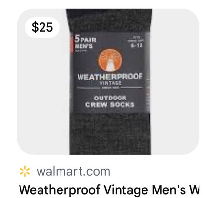 Weatherproof Vintage Men's Outdoor Wool Blend Crew Socks, 5 Pairs