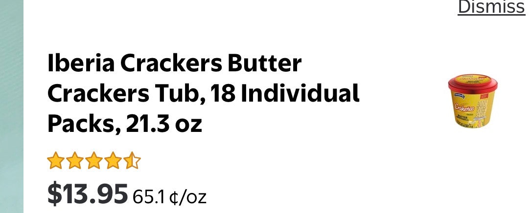 Iberia Crackers Butter Crackers Tub,  21.3 oz