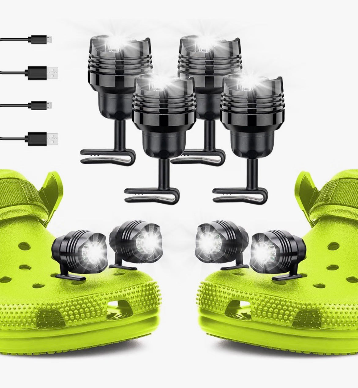 Headlights - 4pcs LED Lights for Shoes Charm