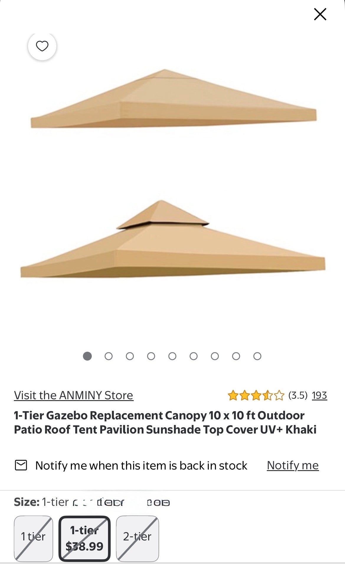 GAZEBO CANOPY COVER