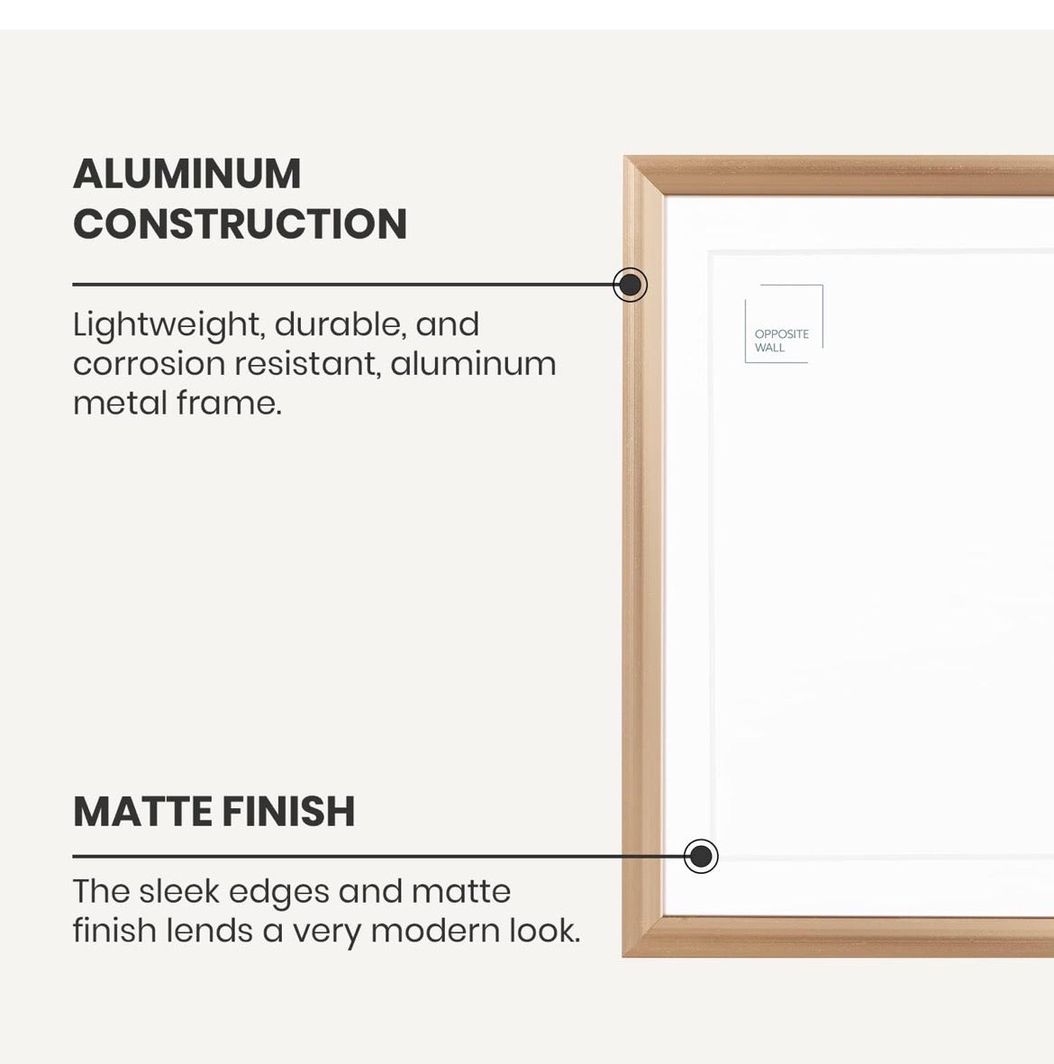 24 x 36 Gold Aluminum Picture Frame