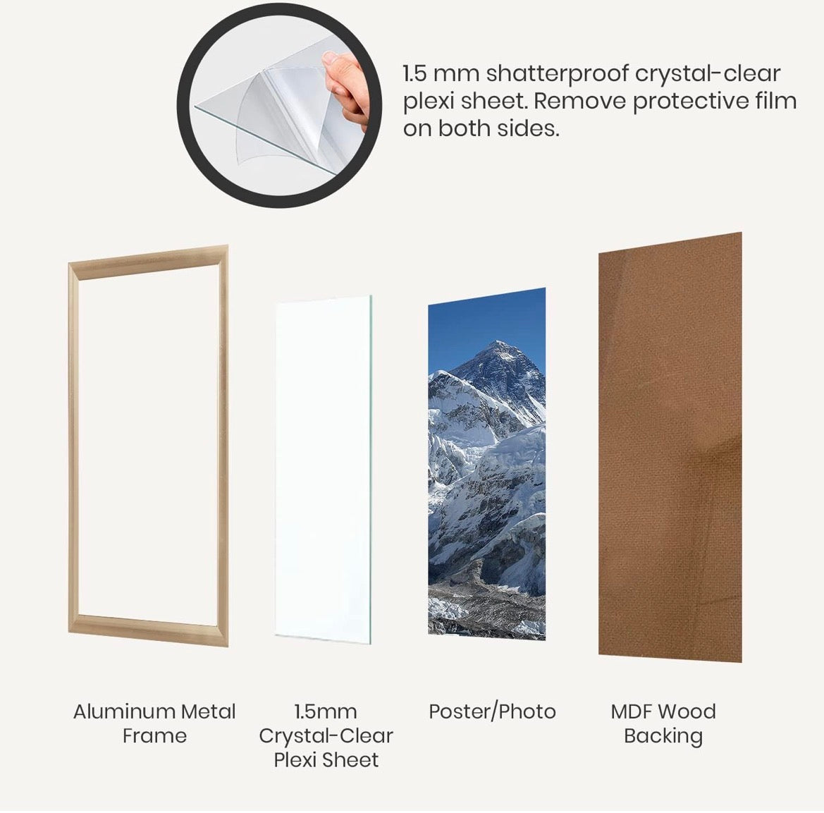 24 x 36 Gold Aluminum Picture Frame