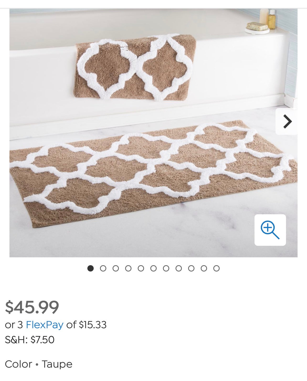 100% Cotton Trellis 2-piece Bathroom Mat Set