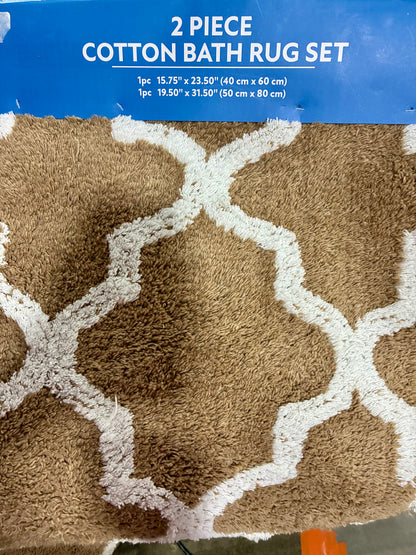 100% Cotton Trellis 2-piece Bathroom Mat Set