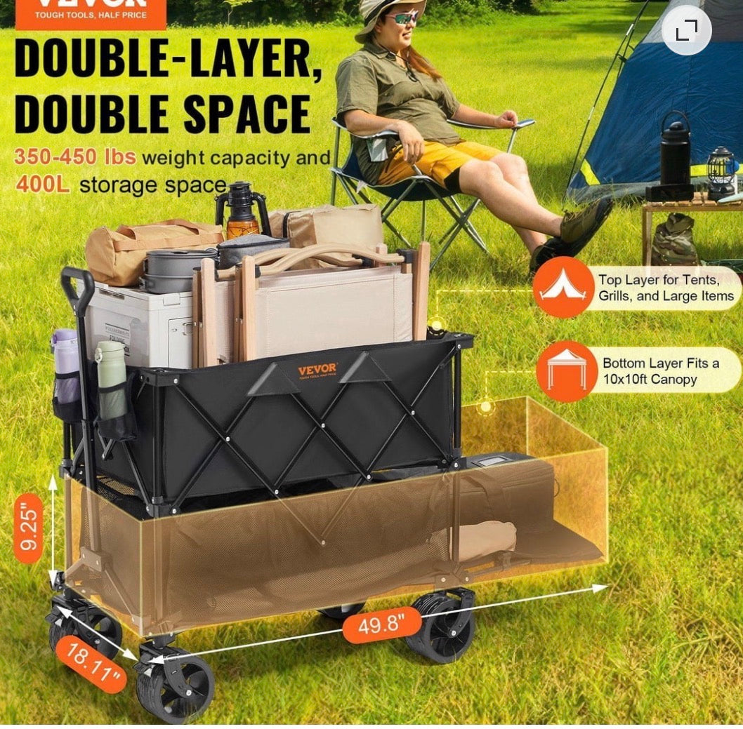 Foldable Double Decker Wagon 400L Collapsible