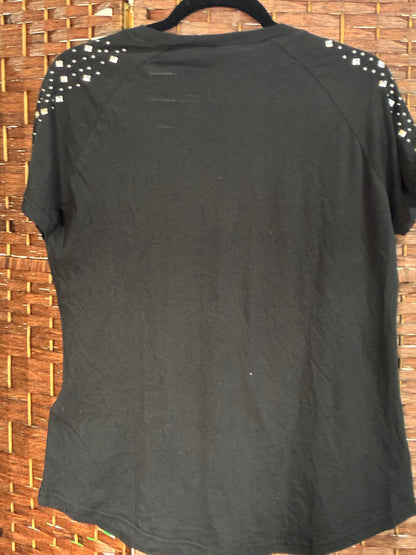 Harley Davidson Women's Black and Silver T-shirt