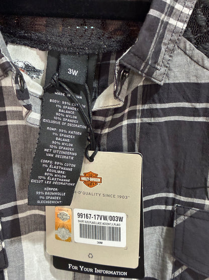Harley Davidson embroidery logo & wings tribal graphic shirt