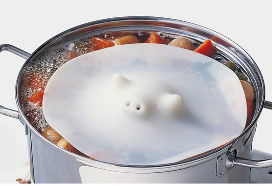Marna Piggy Steamer, White  pig-shaped multipurpose silicone cookin lid