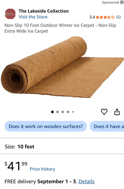 Non-Slip 10 Foot Outdoor Winter - Non-Slip Extra Wide Ice Carpet